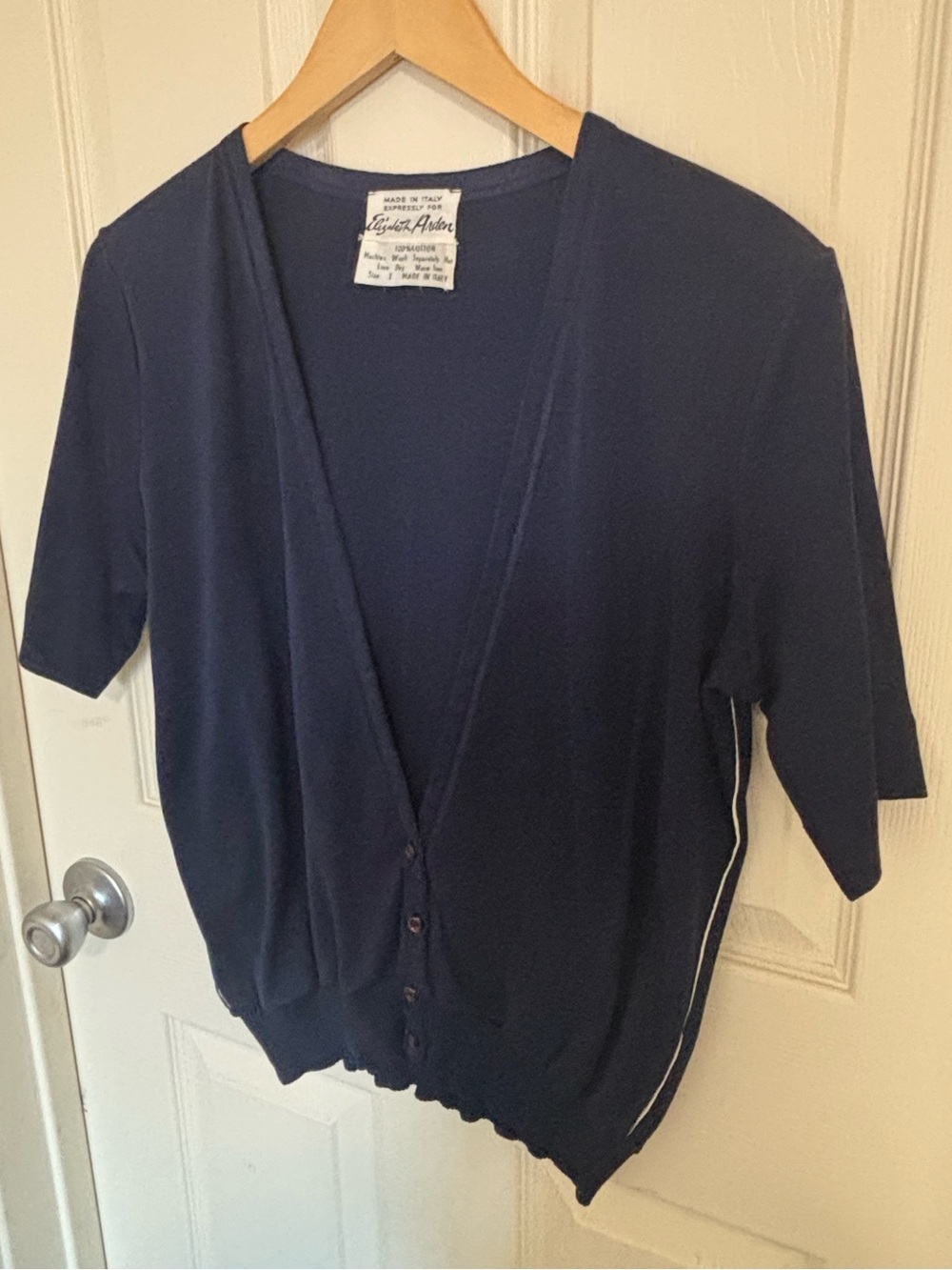 Vintage Elizabeth Arden Italian Knit Cardigan Made in Italy Button Front Sweater - Picture 3 of 3